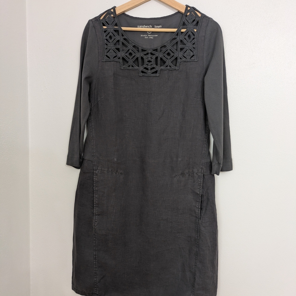 Anthropologie Charcoal Long Sleeve Dress